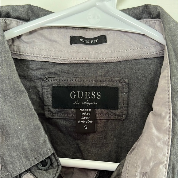 Guess Gray Casual Button Down Shirt - Picture 2 of 4